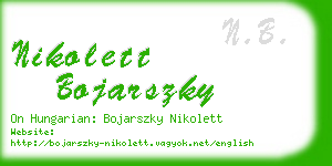 nikolett bojarszky business card